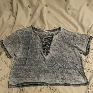 Sheer grey crop top
